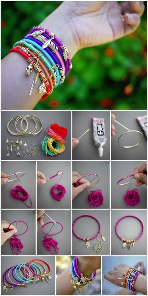 Types Of Bracelets, Anting Manik, Diy Bracelets Tutorials, Diy Jewlery, Diy Bracelets Easy, Kraf Diy, Jewelry Diy Bracelets, Friendship Bracelets Diy, Homemade Jewelry