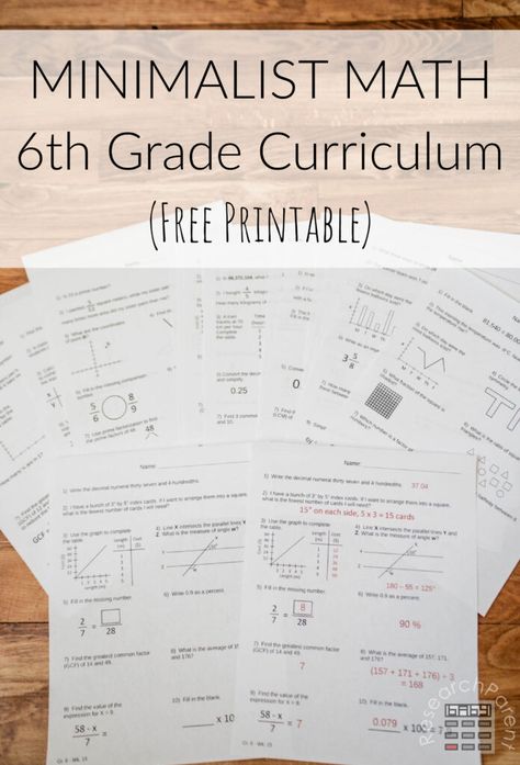 Minimalist Math 6th Grade Curriculum Research Parent Homeschool Math Curriculum, 6th Grade Worksheets, Factors And Multiples, Teaching 6th Grade, Grade 6 Math, Sixth Grade Math, Teaching Multiplication, Printable School, Homeschool Worksheets