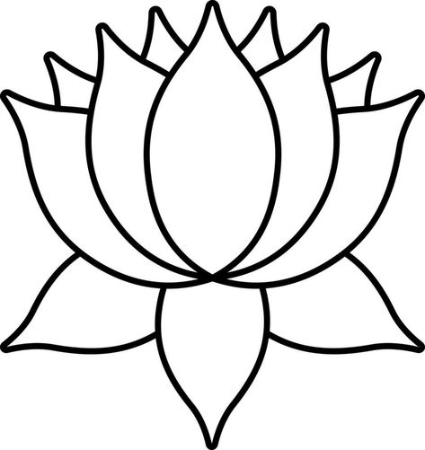 Black Outline Illustration Of Lotus Flower Icon. Lotus Outline, Outline Pictures, Flower Icon, Outline Illustration, Flower Icons, Lotus Flower, Lotus, Vector Free, Nature Photography