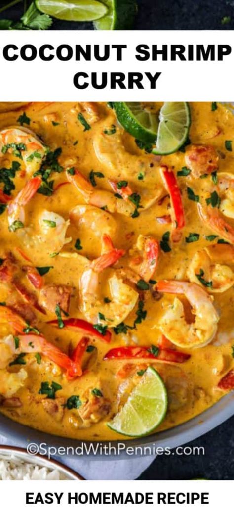 Coconut Shrimp Curry, Thai Seafood, Seafood Curry, Shrimp And Rice Recipes, Coconut Curry Shrimp, Coconut Curry Recipes, Shrimp Curry, Prawn Curry, Coconut Milk Recipes