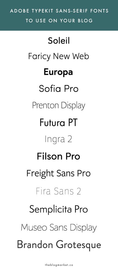 Top Adobe Typekit Sans-Serif Fonts to Use on Your Blog - The Blog Market Best Sans Serif Fonts, Font Love, Popular Sans Serif Fonts, Sans Serif Typography, Top Fonts, Free Commercial Fonts, Trendy Fonts, Font Combinations, Font Inspiration