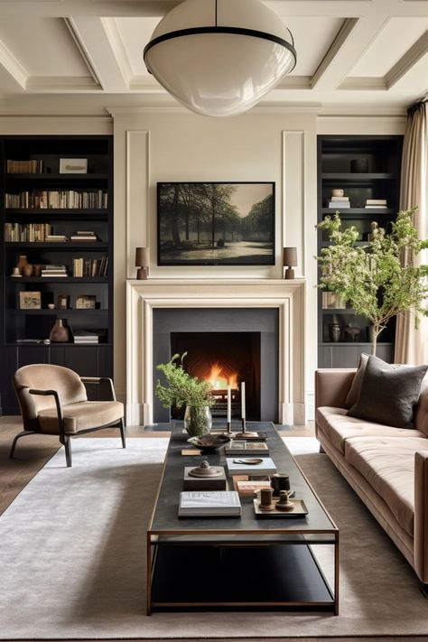 The Perfect Pair: 10 Living Room Ideas with a Fireplace and TV - Melanie Jade Design Living Room Decor Fireplace, Design Apartment, Home Fireplace, Decor Minimalist, Fireplace Design, Living Room Inspo, Formal Living Rooms, Ideas Living, A Living Room