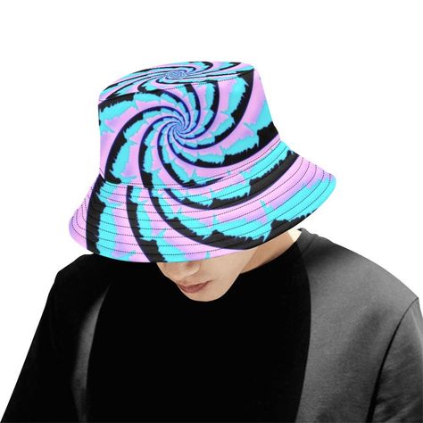 Mens Bucket Hats, Bucket Hats, Cotton Candy, All Over Print, Solid Black, Caps Hats, Bucket Hat, Accessories Hats, Cool Outfits