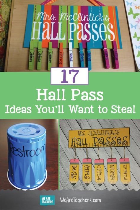 17 Hall Pass Ideas You'll Want to Steal. You'll want to add these hall passes into your classroom immediately! Fun ways to keep track of your students when they are out of the classroom. Hall Pass Ideas, Esol Classroom, Classroom Passes, Bathroom Pass, Classroom Bathroom, School Hall, School Bathroom, Hall Pass, We Are Teachers