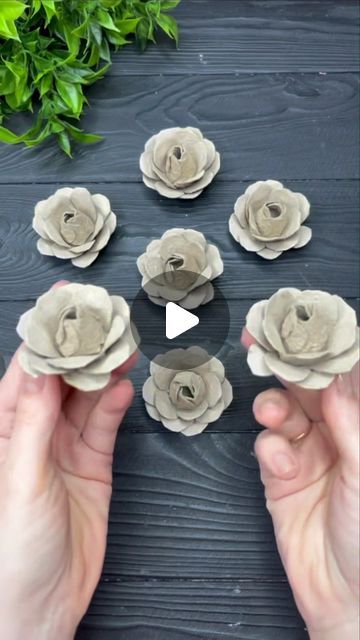 Egg Carton Roses, Crafts With Egg Trays, Egg Box Craft Ideas, Egg Trays Craft Ideas, Craft With Egg Carton, Egg Tray Craft Diy, Egg Tray Craft, Egg Box Crafts, Egg Carton Flower Wreath