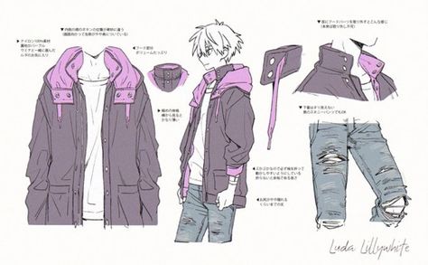 Taco Drawing, Anime Jacket, Anime Drawing Books, Clothing Design Sketches, Concept Clothing, 캐릭터 드로잉, Drawing Clothes, Character Design Male, Anime Poses Reference