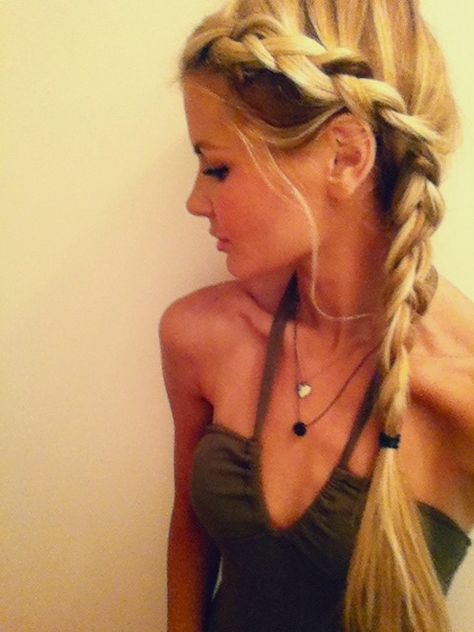 French pigtails Braid Inspiration, Braid Hairstyle, Braided Ponytail Hairstyles, Popular Haircuts, Long Blonde, Hair Envy, Great Hair, Hair Dos, Ponytail Hairstyles