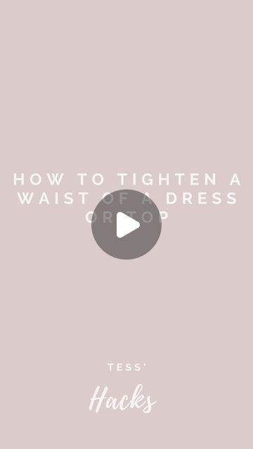 Tess ⋆ 🇬🇧 ⋆ Slow Fashion on Instagram: "The easiest way to tighten the waist of a dress or a top. 🙌🏻

My bestie Anna needed this hack the other day. So I decided to make a more detailed video on how to get it right. 👌🏻

The trick is in the looping of the ribbon. It needs to go through the back pin twice, so that the ribbon stays only on the back of your body and when you pull it, it tightens the fabric in a soft and natural way. 

Then just tuck it away and no one will know. 

This has saved so many dresses for me, I now have favourites that I wouldn’t have wanted to wear at all before. 👏🏻

#tessmontgomery #capsulewardrobe #fashionhack #stylinghack" Clothes Tricks, Dessert Hacks, Clothing Projects, Clothing Tips, Upcycle Clothes Diy, Petite Fashion Tips, Contemporary Clothing, Clothes Diy, Crafty Creations