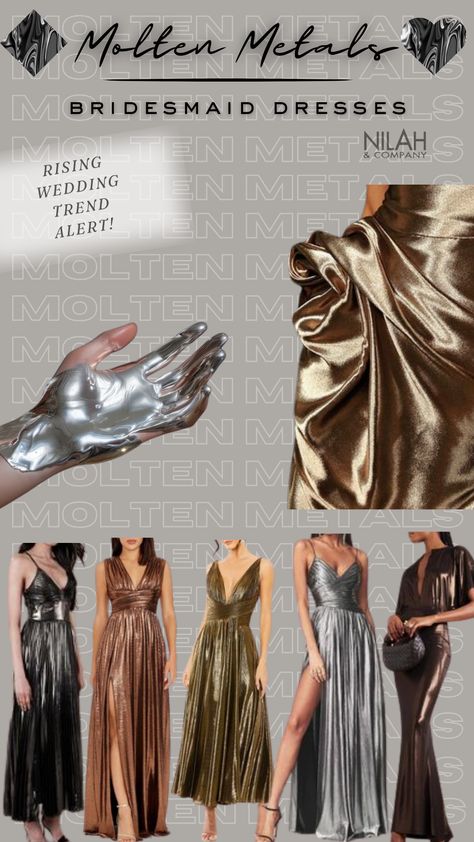 Dreamy Bridesmaid Dress Scheme Chrome Bridesmaid Dresses, Mixed Metal Bridesmaid Dresses, Molten Metal Bridesmaids, Mixed Metals Bridesmaid Dresses, Gem Bridesmaid Dresses, Gunmetal Bridesmaid Dresses, Silver And Gold Bridesmaid Dresses, Molten Metals Bridesmaids, Old Money Bridesmaids