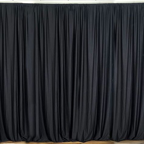 Decor Photobooth, Tall Curtains, Wide Curtains, Curtain Backdrops, Stage Backdrop, Pipe And Drape, Black Drapes, Drape Panel, Black Fire