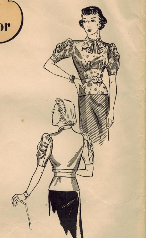 1930s Blouse, Hanging By A Thread, Blouse Sewing Pattern, Blouse Sewing, Gorgeous Blouses, Tie Scarf, Blouse Pattern Sewing, Vintage Things, 1930s Fashion