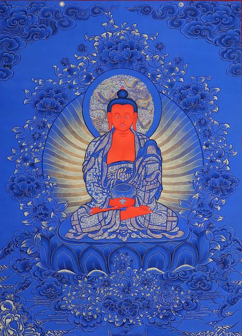 Bhuddist Wallpaper, Tibet Art, Tibetan Buddha, Thangka Art, Amitabha Buddha, Buddha Art Painting, Thangka Painting, Eclectic Art, Futuristic Art