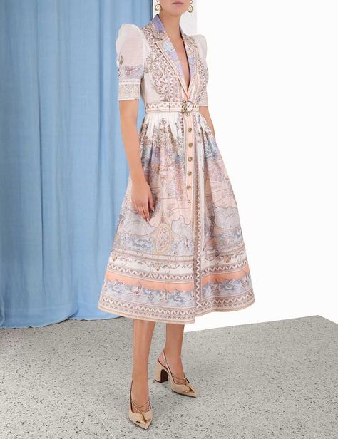 High Tide Midi Shirt Dress Odyssey Print Online | Zimmermann Zimmermann Dress Outfit, Zimmerman Outfit, Zimmerman Dress Outfit, Zimmerman Dresses, Zimmerman Dress, Resort 2023, Viscose Dress, Linen Midi Dress, Zimmermann Dress