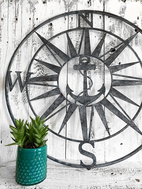 Nautical Theme Room, Ocean Living, Coffee Jewelry, Compass Wall Decor, Windmill Decor, Vintage Compass, Nautical Bathroom Decor, Stars Wall Decor, Nautical Compass