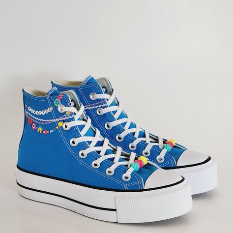 Converse Chuck Taylor All Star Hi High Top Embroidered Bracelet Dial Up Blue / White Canvas Women's Platform Sneakers / Boots A06844c Nwt Brand: Converse Model: Chuck Taylor All Star Lift Hi Style Code: A06844c Color: Dial Up Blue / White Gender: Women's Size Guide: Us Women's 5 / Uk 3 / Eur 35 / Cm 22 Us Women's 5.5 / Uk 3.5 / Eur 36 / Cm 22.5 Us Women's 6 / Uk 4 / Eur 36.5 / Cm 23 Us Women's 6.5 / Uk 4.5 / Eur 37 / Cm 23.5 Us Women's 7 / Uk 5 / Eur 37.5 / Cm 24 Us Women's 7.5 / Uk 5.5 / Eur 38 Funky Converse, Pretty Converse, Upcycle Shoes, Converse Model, Converse Classic, Women Platform Sneakers, Chuck Taylor All Star Lift, Embroidered Bracelet, Platform Converse