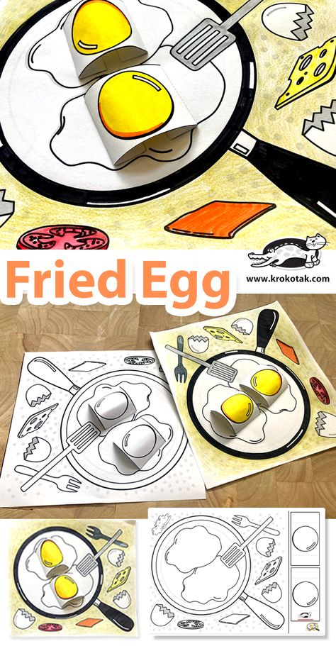 Breakfast Craft Preschool, Food And Drink Activities For Kids, Food Crafts For Kindergarten, Chef Activities For Kids, Egg Preschool Activities, Egg Activities Preschool, Egg Activities For Kids, Egg Crafts For Kids, Egg Art Projects