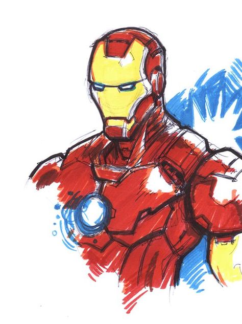 Ironman Drawing Sketches, Ironman Comic Art, Iron Man Art Sketch, Ironman Cartoon, Iron Man Dibujo, Ironman Sketch, Ironman Drawing, Spiderman Canvas Art, Avengers Sketch