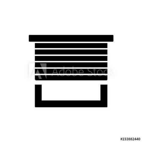 Black & white vector illustration of horizontal blind. Flat icon of sun protection shade. Window jalousie, shutters. Isolated object - Buy this stock vector and explore similar vectors at Adobe Stock | Adobe Stock Horizontal Blinds, Cctv Camera, Window Shades, Flat Icon, Shutters, Adobe Stock, Sun Protection, Ibm Logo, Blinds