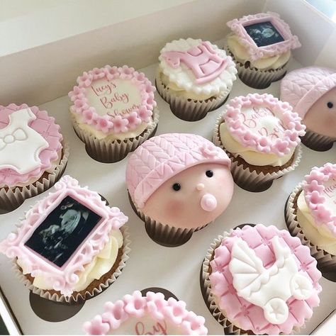 Cupcakes By Amy on Instagram: "Baby Shower Cupcakes 👶🏼💝 #babyshower #babyshowercupcakes #babyfacecupcakes #babygirlcupcakes #cheshirecakes" Baby Girl Cupcakes Ideas, Baby Girl Cupcake Ideas, Cupcake Baby Shower Girl, Baby Shower Cupcakes Girl, Baby Shower Cupcake Cake, Baby Shower Cupcakes For Girls, Cupcake Decorating Tips, Mermaid Cupcakes