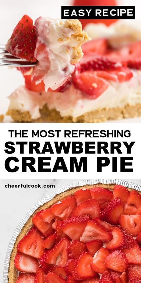 Fresh Strawberry Desserts, Baked Strawberry Pie, Desserts Pie, Strawberry Cream Cheese Pie, Easy Strawberry Pie, Strawberry Cream Pie, Strawberry Cream Pies, Homemade Crust, Awesome Desserts