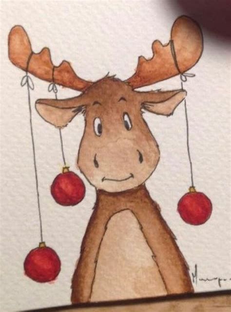 Christmas Card Art, Watercolor Christmas Cards, Navidad Diy, Diy Christmas Cards, Happy Paintings, Christmas Drawing, Dessin Adorable, Christmas Paintings, E Card