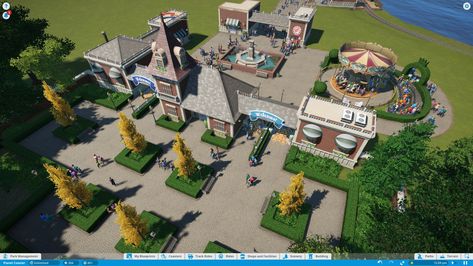 Theme Park Tycoon 2 Layout, Planet Coaster Park Ideas, Planet Coaster Fairytale, Planet Coaster Layout, Planet Coaster Building Ideas, Theme Park Tycoon 2 Ideas Layout, Theme Park Tycoon 2 Entrance Ideas, Planet Coaster Entrance, Planet Coaster Inspiration