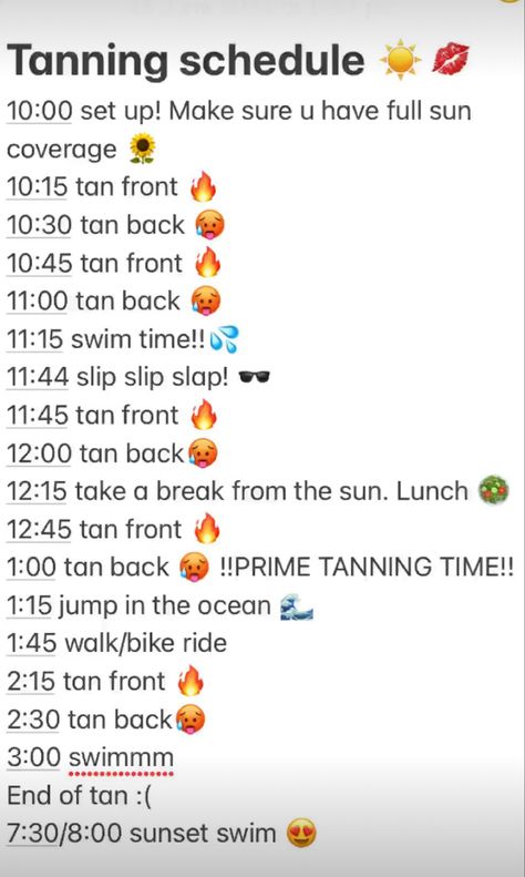 Tanning Schedule, Tanning Goals, How To Tan, Tanning Routine, Summer Body Workout Plan, Summer Checklist, Summer Hacks, How To Get Tan, Tanning Tips