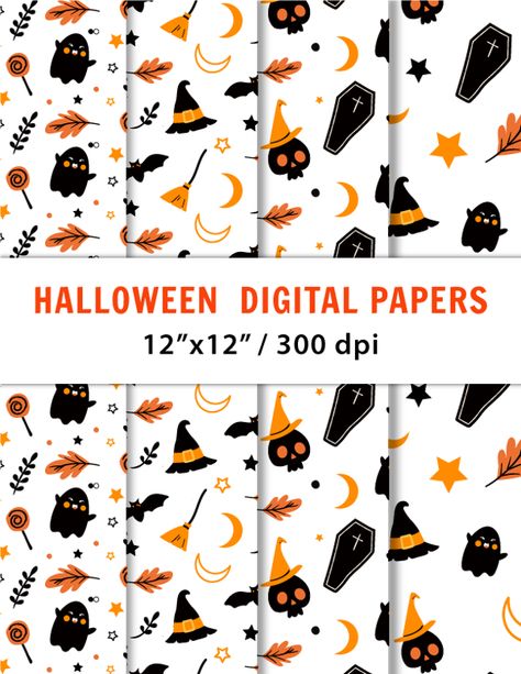 Free Halloween Digital Papers Pack Digital Paper Free Download, Papers Background, Halloween Digital Paper, Free Digital Scrapbooking Paper, Pretty Stationery, Digital Paper Free, Halloween Printables Free, Glitter Digital Paper, Halloween Scrapbook