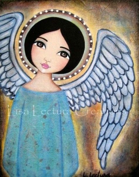 Pinterest 동화 삽화, I Believe In Angels, Art Fantaisiste, Art Angel, Angel Painting, 5x7 Print, Art Populaire, Arte Popular, Fairy Angel