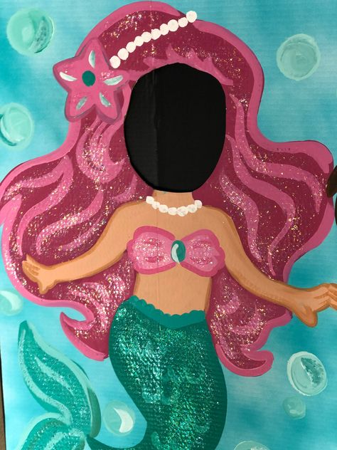 Mermaid Birthday Party Decorations Diy, Mermaid Cutout, Diy Mermaid Birthday Party, Mermaid Backdrop, Mermaid Pinata, Mermaid Photo Props, Mermaid Decorations, Girls Mermaid Party, Mermaid Party Invitations