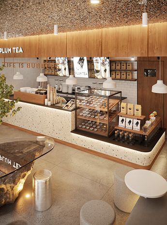 Tea And Bakery Shop, Modern Cake Shop Interior Design, Bakery Restaurant Design, Cafe Reception Design, Minimalist Cafe Interior Design, Cafe Bakery Design, Cafe Shop Interior Design, Bar Shop Design, Bakeries Design