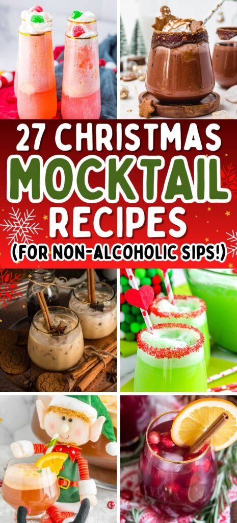 27 Magical Christmas Mocktails for Non-Alcoholic Holiday Sips - ZEN AND HONEY Non Alcoholic Holiday Cocktails, Festive Non Alcoholic Drinks Holiday Cocktails, Nye Mocktails Non Alcoholic, Christmas Morning Mocktails, Easy Holiday Mocktail, Virgin Holiday Drinks, Non Alcoholic Christmas Cocktails, Alcohol Free Christmas Drinks, Holiday Drinks Nonalcoholic Christmas