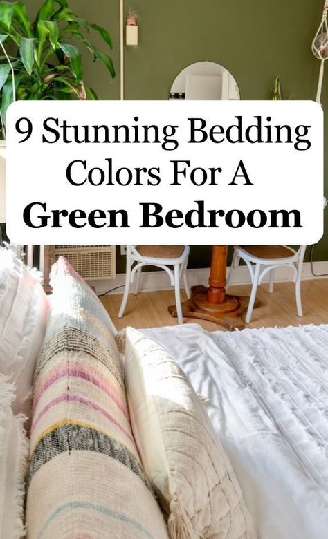 Choosing the right bedding color for a green bedroom can make a big difference in the overall ambiance and style. Discover nine stunning color options to complement your green bedroom and create a harmonious and inviting space. Bedding For Green Walls, Bright Green Bedroom, Lime Green Bedroom, Green Guest Bedroom, White Bedroom Suite, Bedding Colors, Lime Green Bedrooms, Light Green Bedrooms, Bedding Color