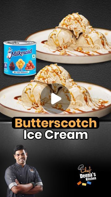 Butterscotch Ice Cream Recipe, Milkmaid Recipes, Nestle Milk, Butterscotch Ice Cream, Frozen Treat, Homemade Desserts, Dessert Recipes, Frozen, To Create