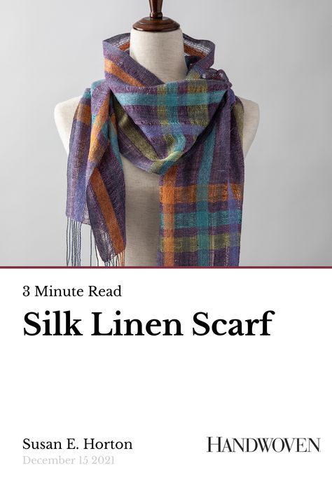 Download this PDF pattern for the Silk Linen Scarf by Liz Moncrief. Handwoven Scarf Pattern, Bauhaus Textiles, Weaving Scarfs, Linen Scarf, Handwoven Scarf, Woven Scarves, Linen Scarves, Silk Linen, Weaving Patterns