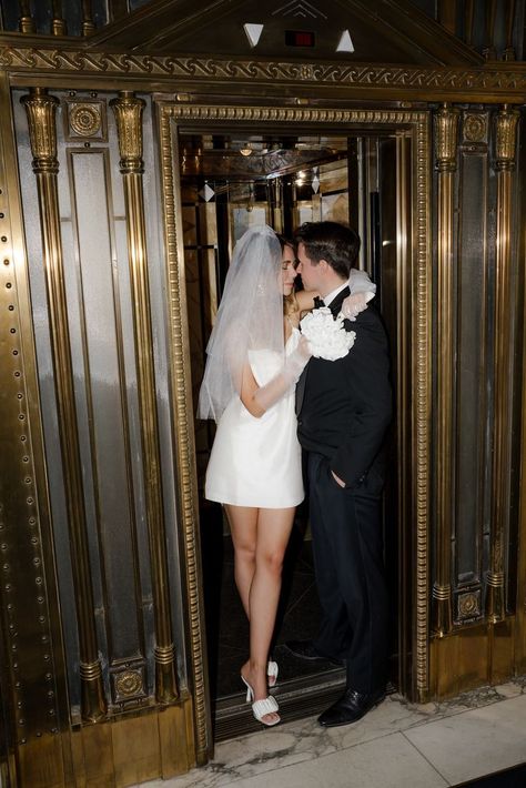 Old Elevator, Sf Elopement, Vintage Hollywood Wedding, Picture Mood, Las Vegas Wedding Photos, Vegas Wedding Photos, Courthouse Wedding Photos, Old Hollywood Wedding, Bristol Wedding