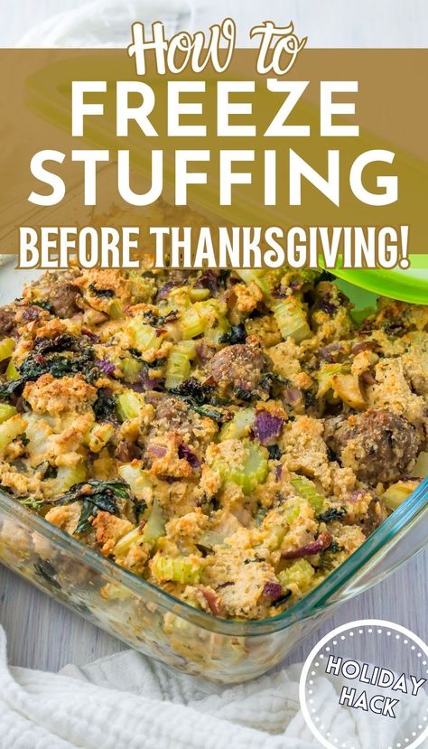 Busy schedule? No problem! Learn how to make ahead and freeze stuffing, and discover how convenient it is to have delicious stuffing ready whenever you need it. Ideal for big holiday meals or a cozy family dinner, this guide will help you keep your stuffing tasty and fresh. Make Ahead Dressing For Thanksgiving, Make Ahead Stuffing Thanksgiving, Sausage Stuffing Thanksgiving, Make Ahead Stuffing, Holiday Meal Prep, Meal Planning Board, Stuffing Recipes For Thanksgiving, Thanksgiving Cooking, Healthy Family Dinners