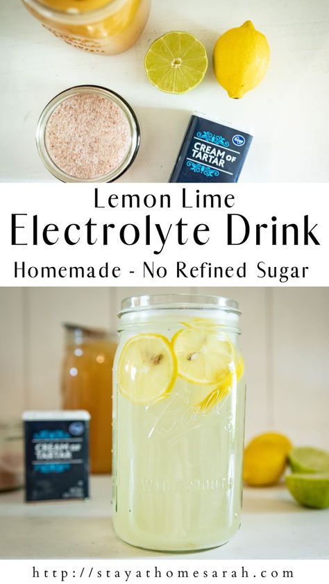 Homemade Pedialyte, Electrolyte Drink Recipe, Homemade Gatorade, Homemade Electrolyte Drink, Electrolyte Water, Water With Lemon, Light Drinks, Natural Electrolytes, Drinking Hot Water