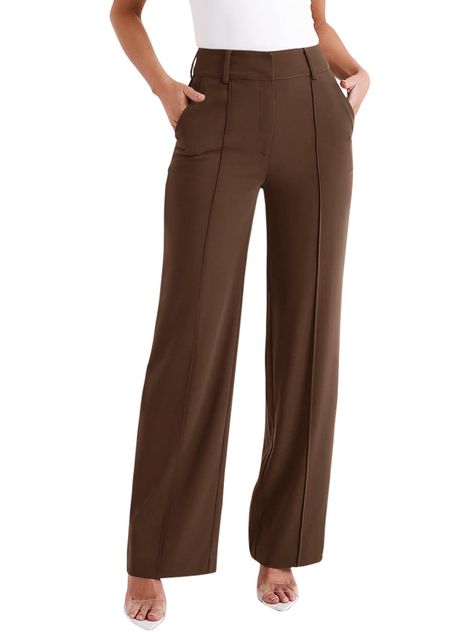 PRICES MAY VARY. Material:92% Polyester,8% Spandex.These wide leg business dress pants are comfortable to wear all the year around. Features:The dress pants with wide-leg and high waisted design,combines style and comfort. Zipper closure and inside hook design make this trousers look classic.Two pockets are suitable for carrying cell phone and keys. Occasions:The women's high waisted work pants are perfect for office,going out,vacation in every season.Easy to styling with suit,t-shirts, crop top Business Slacks Outfit, Amazon Dress Pants, Women’s Dress Pants, Social Manifestation, Office Formals For Women, Business Casual 2024, Work Pants Women Office Wear, Amazon Trousers, Dress Pants With Boots