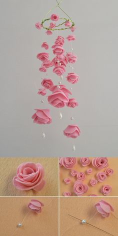 Flower Mobile, Paper Flowers Craft, Flower Diy Crafts, Paper Flowers Diy, Wind Chime, Flower Tutorial, Diy Arts And Crafts, Diy Home Crafts, Flowers Diy