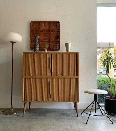 modern for all on Instagram: “If you have way more records than we do 😅 you probably need a good storage option. Here’s one that I haven’t restored yet but is crazy good…” Cupboard Bar, Bookcase Cabinet, Cabinet Material, Record Cabinet, Sliding Door Design, Studio Office, Solid Wood Sideboard, Traditional Styles, Wood Bookcase