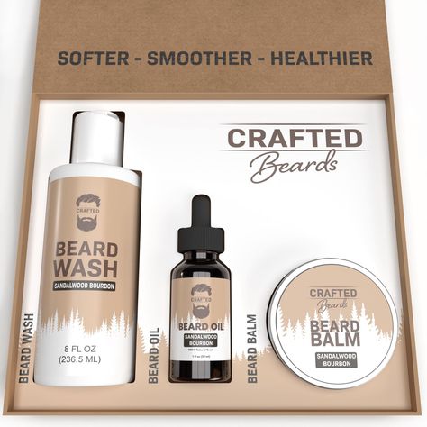 Take Care of Your Beard ✔️ Makes The Perfect Gift ✔️ 3 Amazing Essential Products for Beard Care ✔️ Helps Maintain A Healthy, Soft Beard ✔️ Look Great & Smell Amazing ✔️ Free Shipping from the USA ✔️ Made in the USA No matter what length of beard you sport, Crafted Beard Care Set is the most important set of products to help you maintain your amazing beard. Our products help relieve itchiness and dryness, leaving your beard looking healthy and smelling fresh. Beard Oil Beard Oil is an essent Beard Growth Products, Beard Maintenance, Beard Growth Kit, Soft Beard, Beard Care Products, Body Essentials, Beard Care Kit, Beard Butter, Perfect Beard