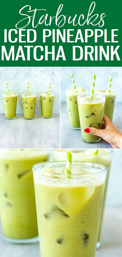 Pineapple Matcha Drink, Pineapple Matcha, Matcha Drink Recipes, Matcha Drinks, Matcha Green Tea Recipes, Starbucks Matcha, Pineapple Ginger, Matcha Latte Recipe, Green Tea Recipes