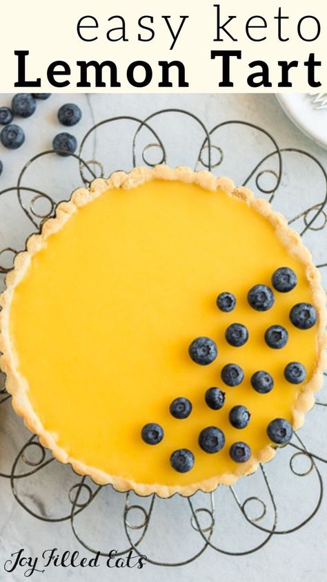 Lemon Curd Tart - Low Carb, Keto, Gluten-Free, Grain-Free, Sugar-Free - This lemon curd tart is a homemade dessert that is dreamy and creamy in texture. You have a gluten-free crust with homemade lemon curd to serve up to guests or enjoy with your own family. #lowcarb #lowcarbrecipes #lowcarbdiet #keto #ketorecipes #ketodiet #thm #trimhealthymama #glutenfree #grainfree #glutenfreerecipes #recipes #desserts #dessertrecipes #ketodessert #lowcarbdessert #sugarfree Grain Free Tart Crust, Keto Tart Crust, Keto Tart Recipes, Keto Lemon Tart, Lemon Recipes Baking, Keto Tart, Keto Tarts, Keto Lemon Curd, Keto Pies