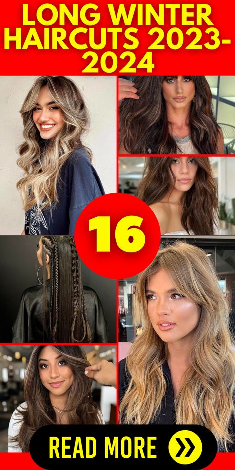 Elevate your winter style with the trendiest long winter haircuts for 2023 - 2024. Whether you have straight or wavy hair, our collection offers options for various hair types, including fine hair and thick locks. Explore styles with layers, curtain bangs, and more, ensuring that you can achieve a chic and fashionable look that will keep you on-trend throughout the season. Best Curtain Bangs For Long Hair, Layered Haircuts For Women Long Straight, Haircuts 2023 Trends Long, Haircuts For Long Hair 2023 Trends, Hair Winter 2023 2024, Hairstyles Long Hair 2023, Thick Hair Curtain Bangs Long, Trending Long Haircuts For Women 2023, Fall Hairstyles 2023 Long Hair