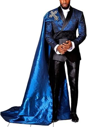 Royal Blue Tuxedo, Prom Jacket, Prince Wedding, Graduation Suits, Blue Tuxedo, Homecoming Suits, Prom Suits For Men, Cape Fashion, Blue Cape