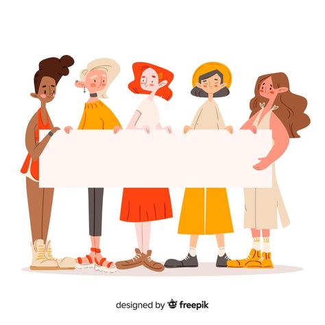 People Together Illustration, Different People Illustration, People Template, Blank Banner, 얼굴 그리기, Flat Design Illustration, Lukisan Cat Air, People Illustration, Graphic Editing