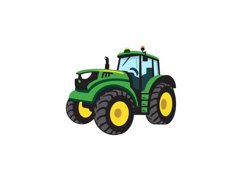 John Deere Decals, Tractor Clipart, Enterprise Ideas, Tractor Silhouette, John Deere Birthday, Full Illustration, Deer Farm, Tractor Birthday Party, Kids Growth Chart