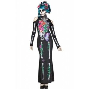 Sugar Skull Costume Dress, Skull Costume, Dead Costume, Sugar Skull Costume, Womens Costume, Black Skeleton, Skeleton Costume, Fun World, Mini Dress Formal