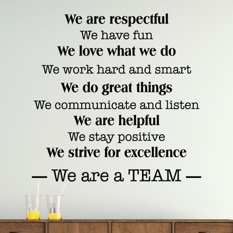 Office Quotes Wall, Office Rules, Office Quotes Funny, Workplace Quotes, Team Building Quotes, Team Quotes, Teamwork Quotes, Office Decor Home, Office Quotes